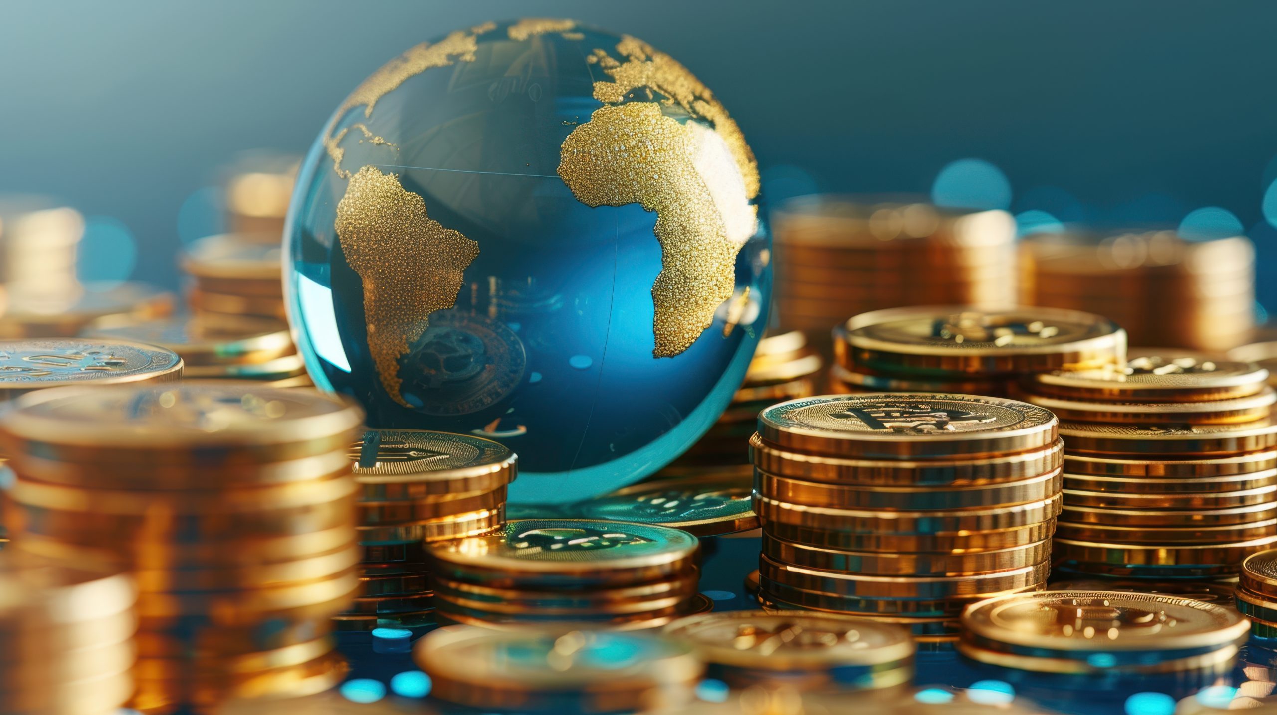 The globe and bitcoins